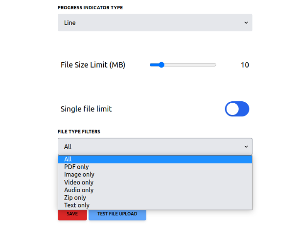 File type filters